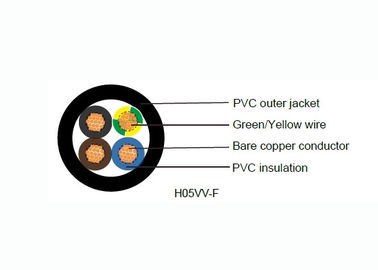 300/500의 V H05VV-F 가동 가능한 다 핵심 전선 &amp; 케이블의 가정용 전기 제품을 위한 구리 케이블
